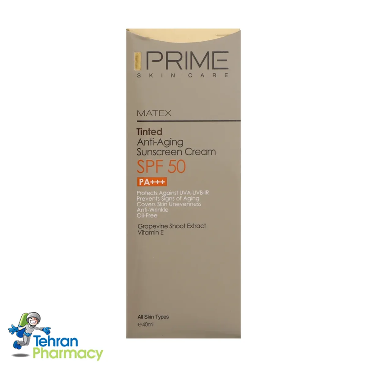 کرم ضد آفتاب جوان کننده SPF50 پریم، رنگی